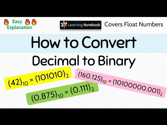 How to convert decimal to binary