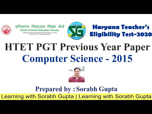 HTET PGT Computer Science Previous Year Question Paper 2015 Solution