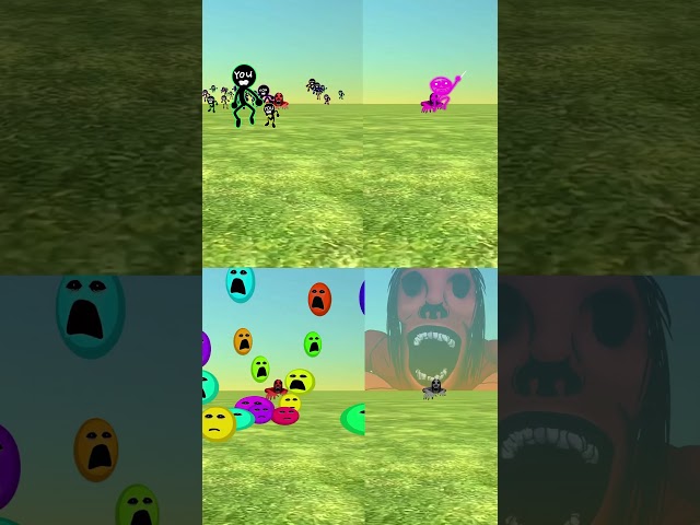 4 MANY YOU Stickman RUN JUMP vs MONSTER Peta Peta Chickengun #trend #roblox #animation #shorts