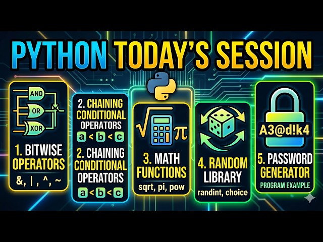 Python: Bitwise, Math, Random & Automatic Password Generator for CBSE Class 11