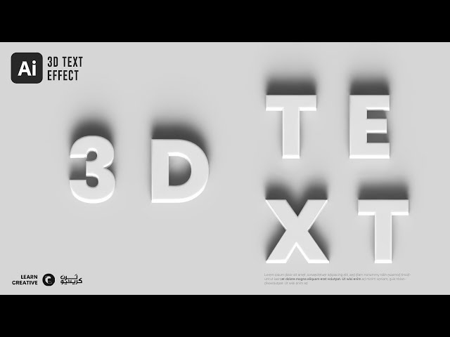 3D Text Effect in Adobe Illustrator | 3D and materials | Illustrator 2025