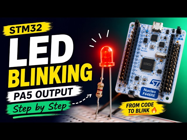 #1 STM32 LED Blinking using PA5 GPIO | Register Level Programming | STM32F446RE Tutorial