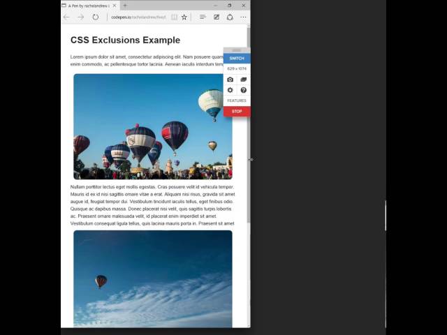 Responsive Grid and Exclusions Demo