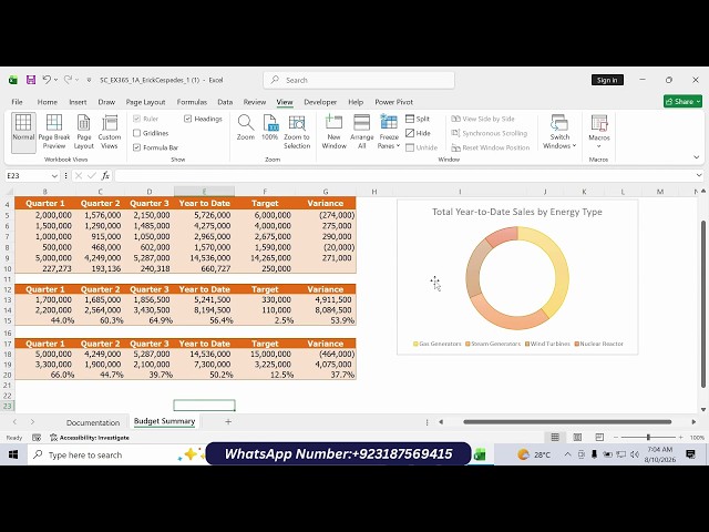 Shelly Cashman Excel 365 | Module 1: SAM Project A | EnviroEnergy