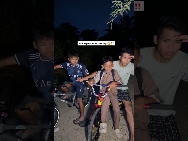 Riding a bike to catch fighting fish😱‼️#minivlog #bolang #adventure #villagekidslife #outdoor #pl...