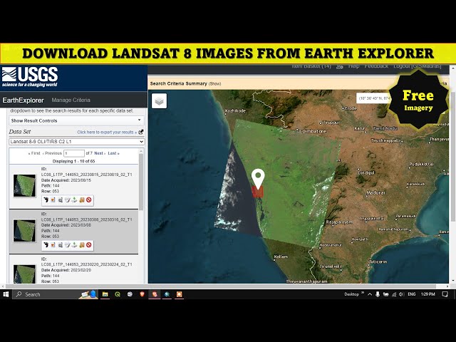 Downloading Landsat 8 image from Earth Explorer - USGS