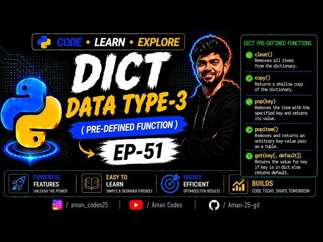 DICT DATA TYPE-3  ( Pre-Defined Function) EP-51