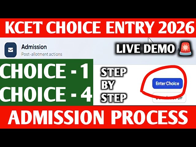 CHOICE ENTRY LIVE DEMO 🚨 | KCET 2026 | KEA Updates 2026 | Complete Process