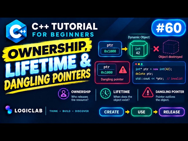 C++ Tutorial for Beginners #60 — Ownership, Lifetime & Dangling Pointers | Learn C++