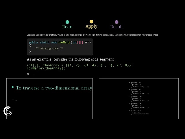 2020 AP CSA MCQ Question 23 - Enhanced For-Loop 2D Array Traversal