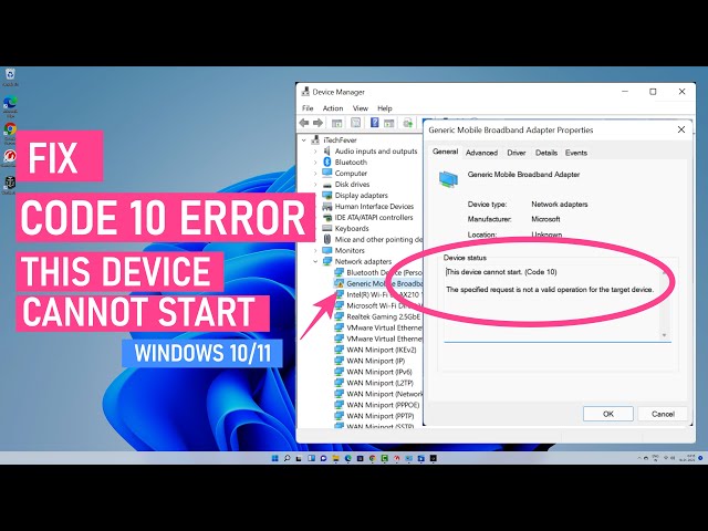 Fix This Device Cannot Start. (code 10) Error With WiFi & Other Drivers