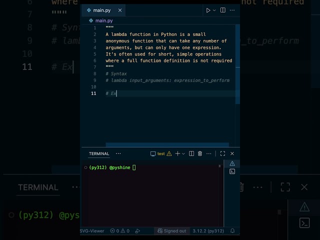 What is lambda function in Python?  ⚡️ #shorts