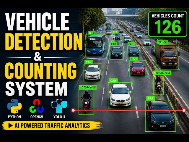 Build an AI Vehicle Detection & Counting System with YOLO11 + ByteTrack | Python OpenCV Project