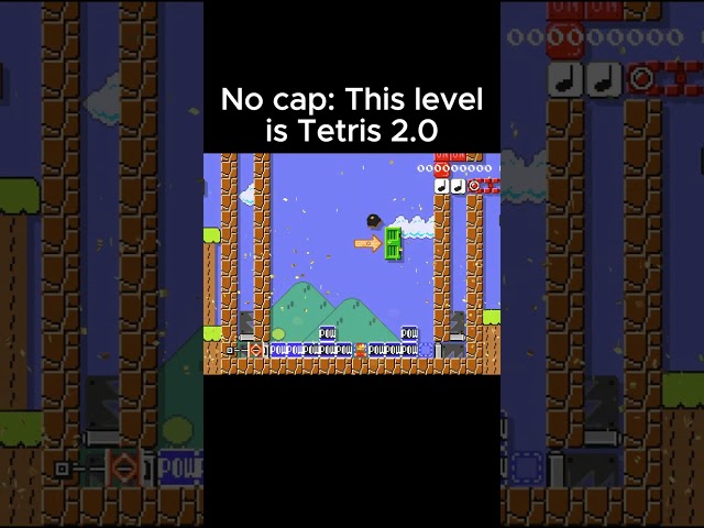 Mario Plays a Tetris-Like Level in Super Mario Maker 2 #mario #nintendoswitch #nintendo