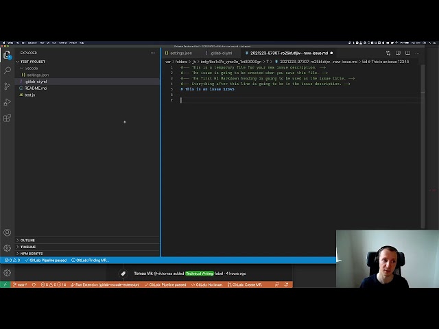 Prototype for creating GitLab issues from within the VS Code Extension