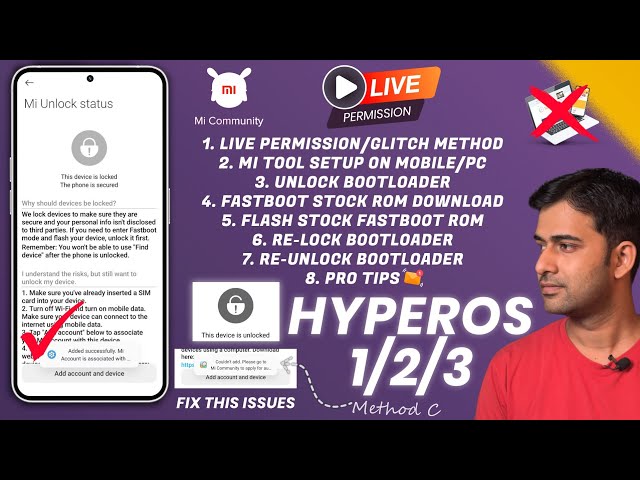 HyperOS Bootloader Unlock, Live Permission, Unlock & ReLock | Stock ROM Flash |All in One 2026 Guide