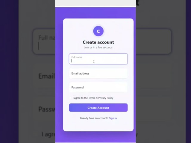 Sign In & Sign Up Using HTML CSS Bootstrap JavaScript | Frontend Project