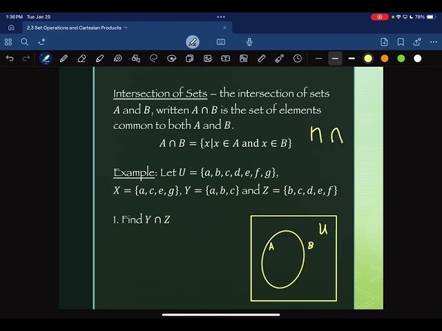 2.3 Set Operations and Cartesian Product (part 1)