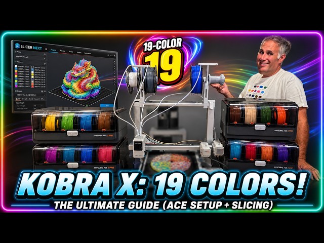 The Ultimate 19-Color 3D Print Guide: Anycubic Kobra X + Ace Setup & Slicing
