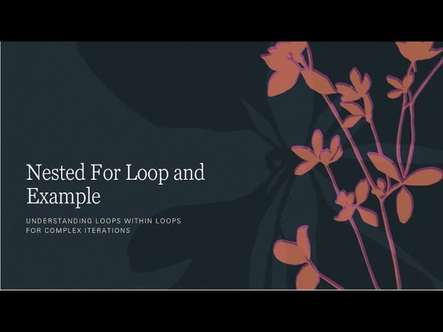 Nested for loop EDS