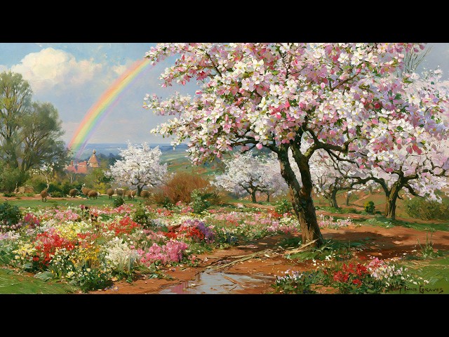 Visual Poems | Rain on Blossoms, Deep Greenery | Living Oil Paintings