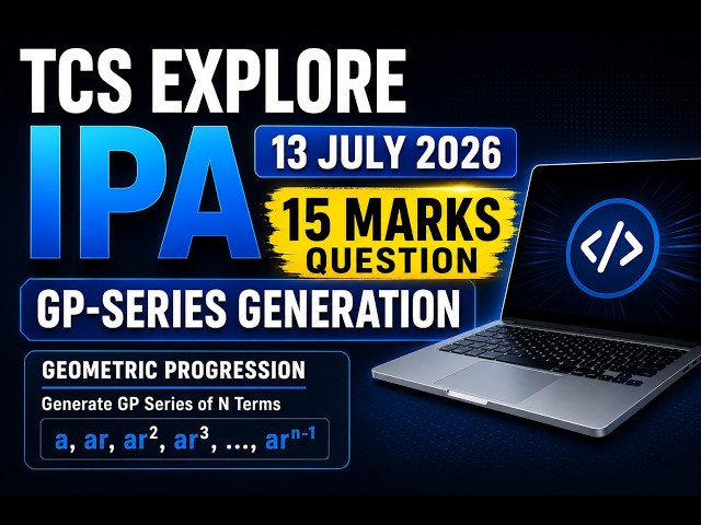 TCS Explore IPA 13 July Shift 1 | 15 Marks Question Solved & Explained (GP Series) | Java