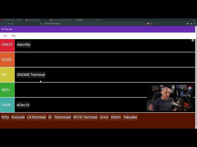 My Terminal Emulator Tier List