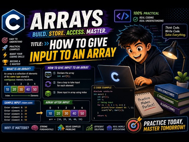 Input and Output of an Array in C Programming | Arrays in C Explained | C Tutorial #19