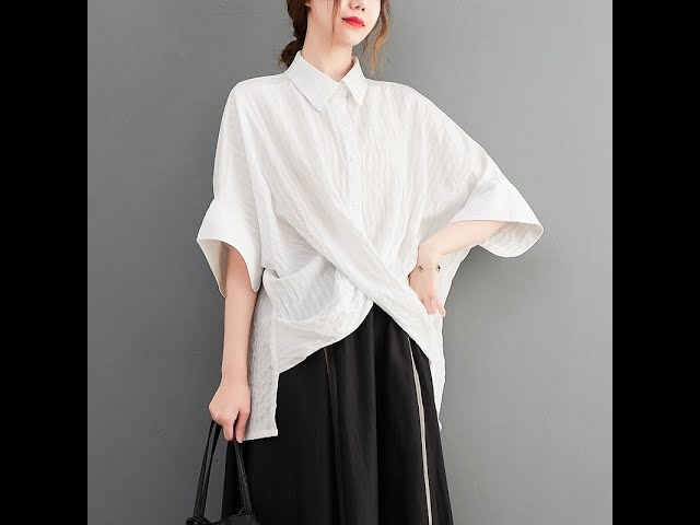 Vertical pattern tied craft short sleeved shirt