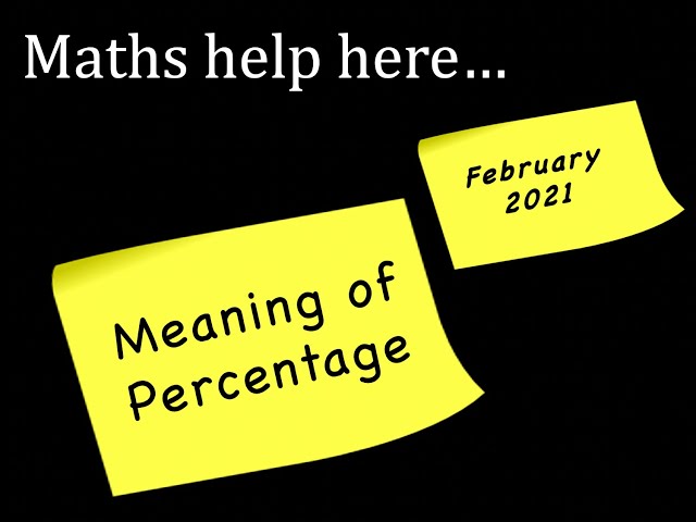 Maths Help Here... PERCENTAGES 1 of 3 - Introduction and Conversions