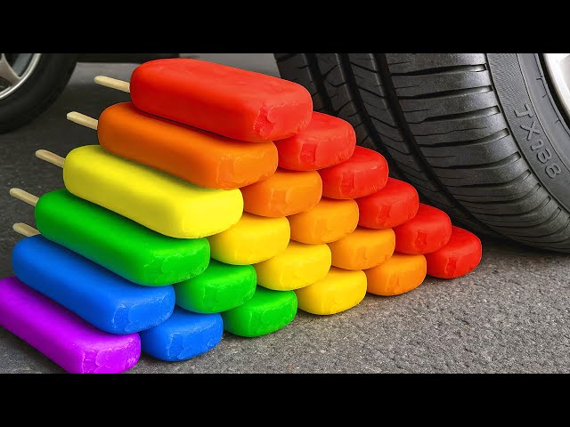Crushing Experiments Video! &Car vs Crunchy Color Giant Toothpaste Balloons & Soft Things By Car 2