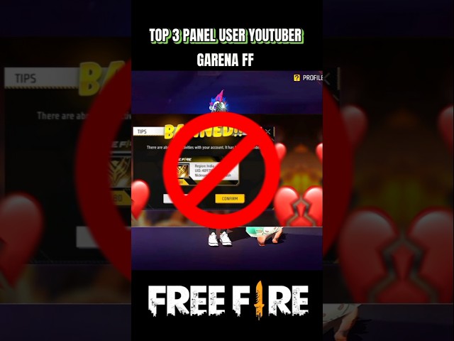 TOP 3 PANEL USER YOUTUBER GARENA FF 😱 #freefire #shortsfeed #trending #shorts