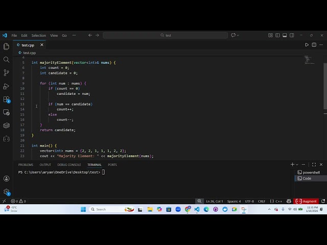 Majority Element Boyer Moore Voting Algorithm