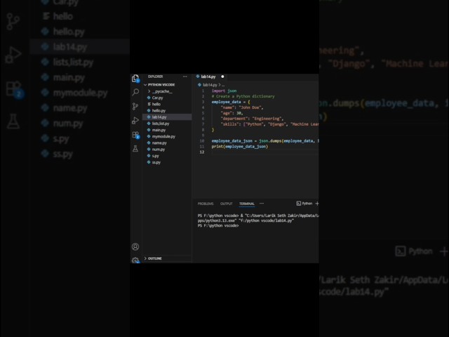 Python to JSON: Save & Load Data from a File in Seconds! #pythontricks#python#youtube #viral#shorts