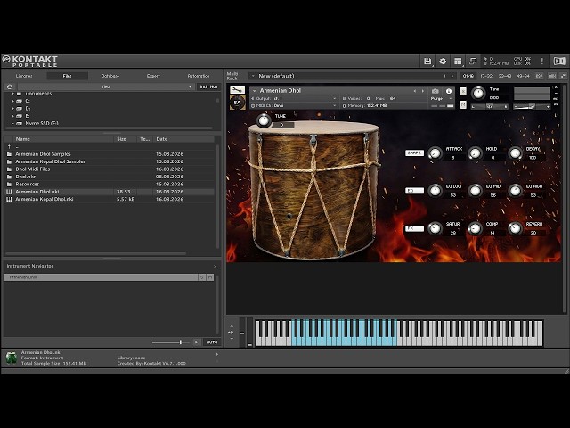 Authentic Armenian Dhol & MIDI Grooves — Kontakt Library Demo