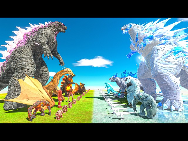 NEW KAIJU DEBUT: Frostbite Godzilla vs Evolved Godzilla - Animal Revolt Battle Simulator