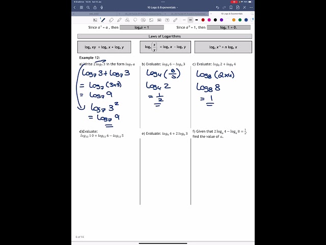 H - Logs and Exponentials - Example 12