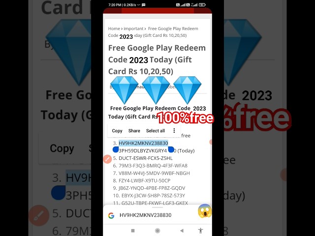 Live Proof 😱 Free!! #freefire #redeemcode How to get free google play redeem code for play store
