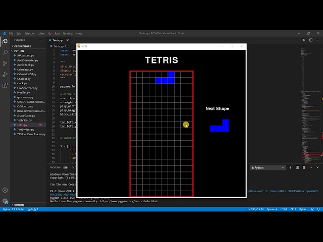 How to create Tetris game using Python *With Source Code*