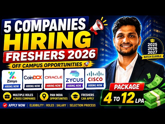 Latest Fresher Jobs 2026 🔥 Mass Hiring Freshers 2026 | Cisco + CoinDCX + Zycus