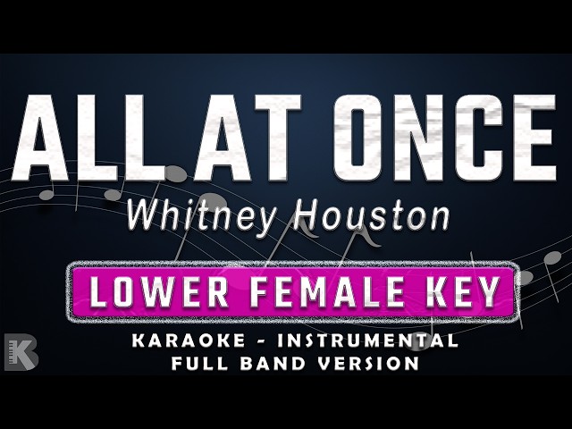 All At Once - Whitney Houston (Full Band Karaoke) Lower Female Key - Instrumental