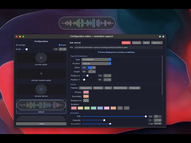 Animation Speech — Configurable transparent overlay for Wayland (Linux)