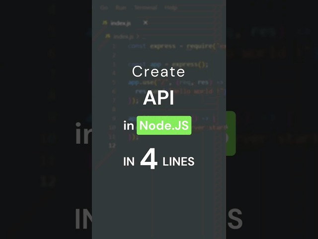 How to create simple APIs in Node JS ? #shorts #nodejs