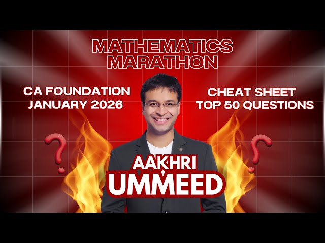 Aakhri Ummeed Marathon - Mathematics | January 2026 | Quantitative Aptitude