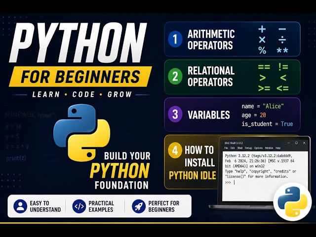 How To Install Python Idle | Arithmetic And Relational Operators | variables | #pythontutorial