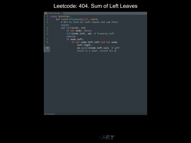 Leetcode 404. Sum of Left Leaves in Python | Python Leetcode | Python Coding Tutorial | Python ASMR