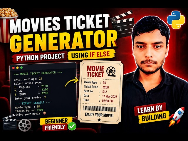 🔥 Movie Ticket Generator in Python | If-Else Project for Beginners