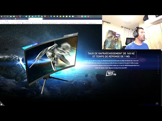 31.5 inch WQHD 165Hz Curved Gaming Monitor 1ms Response Time RGB
