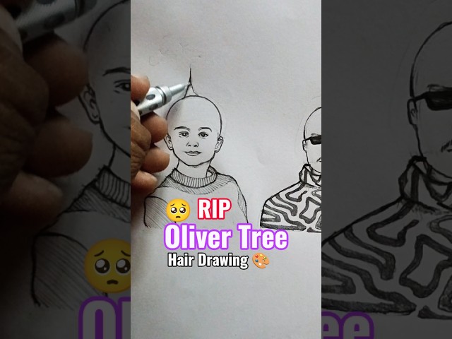 🤯🎨 Easy hair drawing tutorial of Oliver Tree | How to draw hair #drawing #art #shorts #reels #viral