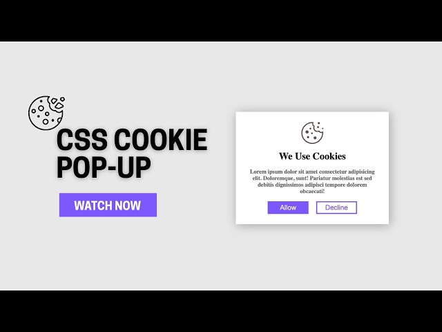HTML & CSS Cookie Popup Tutorial | Modern UI Component for Websites